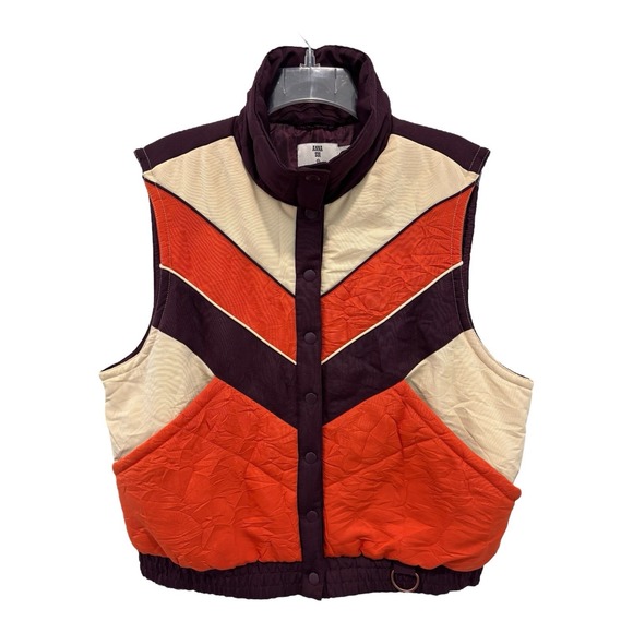 Anna Sui x Target Puffer Vest XL 20th Anniversary Chevron Retro Colorblock Boho - Picture 1 of 13